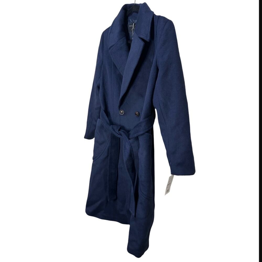 Bernardo Belted Wool Blend Longline Coat - Deep Navy Size XL - Picture 6 of 10